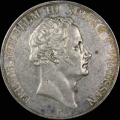 【雨安】【直播拍卖】【世界币章118期-裸币】2025-12-05 周五 19:30 保真 - [裸币德国] Germany 德国 德意志 2泰勒 Prussia普鲁士 Thun.252 KM#0425 腓特烈·威廉三世 1840年