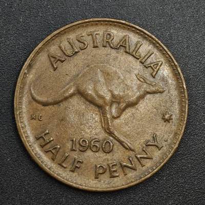 【淘币小摊】实时拍第八百一十八拍   散币小银币场   满百包邮可预留二周 每周一统一发货   - 澳大利亚1960年半便士袋鼠铜币