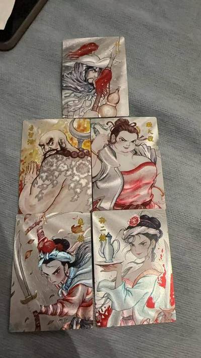 龙虎卡牌六六场 （无佣金，周六结拍，欢迎送拍） - 粗闪5张 昆仑万象 刘伟-梁山三女杰&林冲&鲁智深