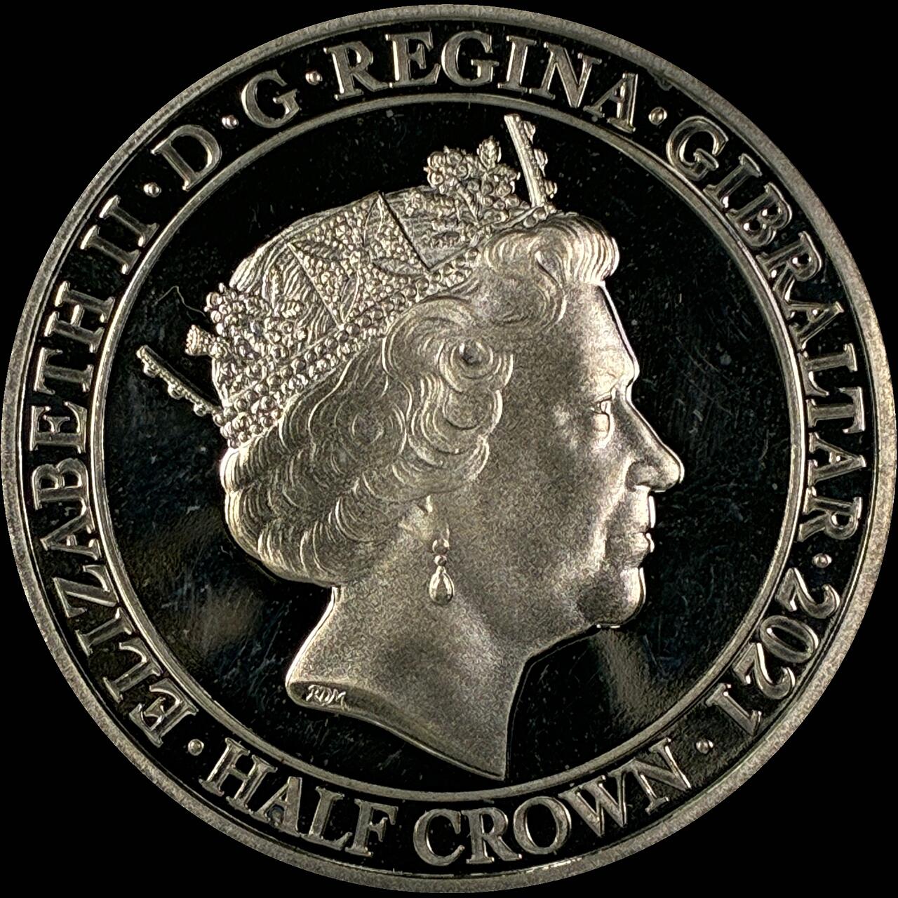 【雨安】【直播拍卖】【世界币章118期-裸币】2025-12-05 周五 19:30 保真 [现代裸币] Gibraltar 直布罗陀 1/2克朗 2021年 伊丽莎白二世