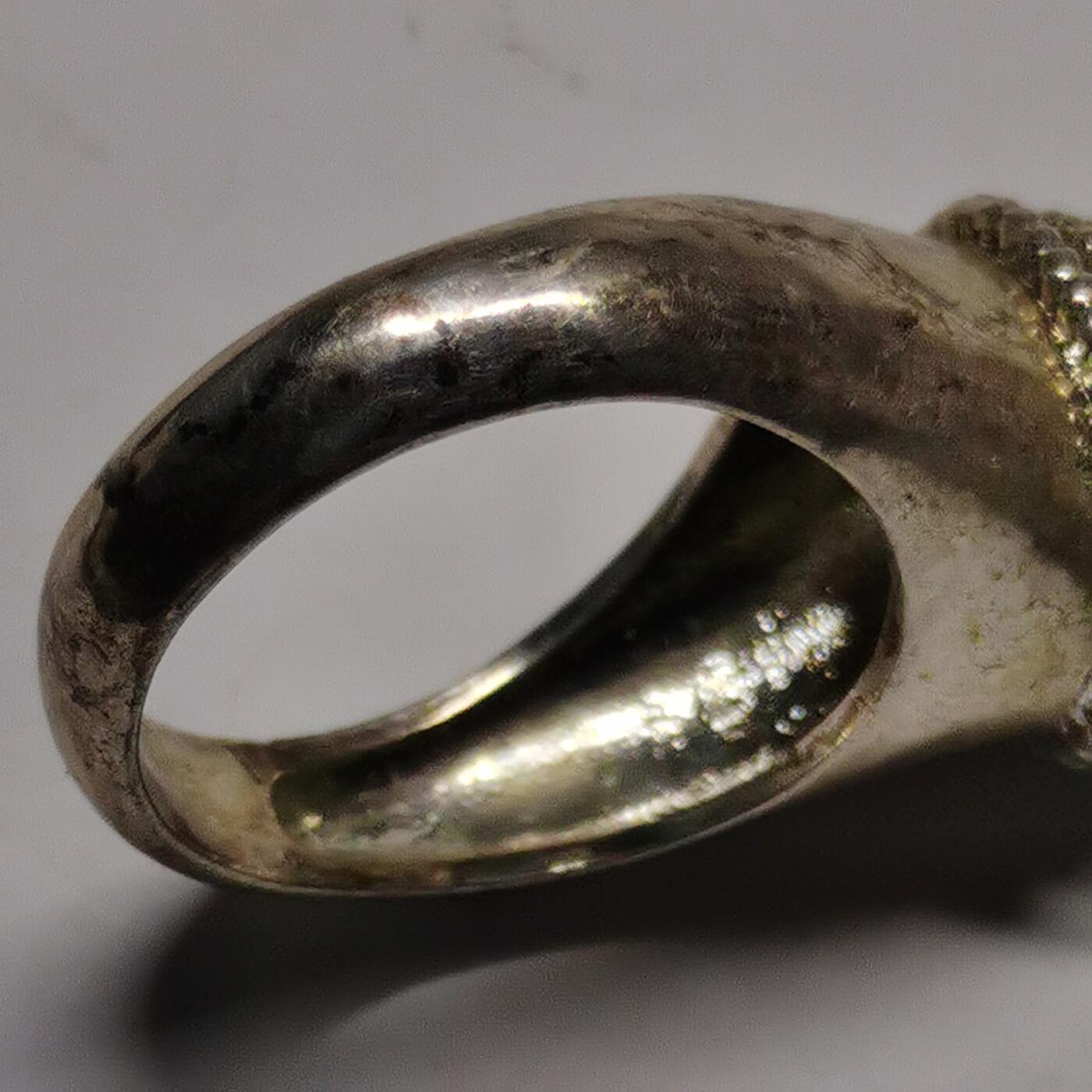 杂件专场86期 银镶翡翠戒指