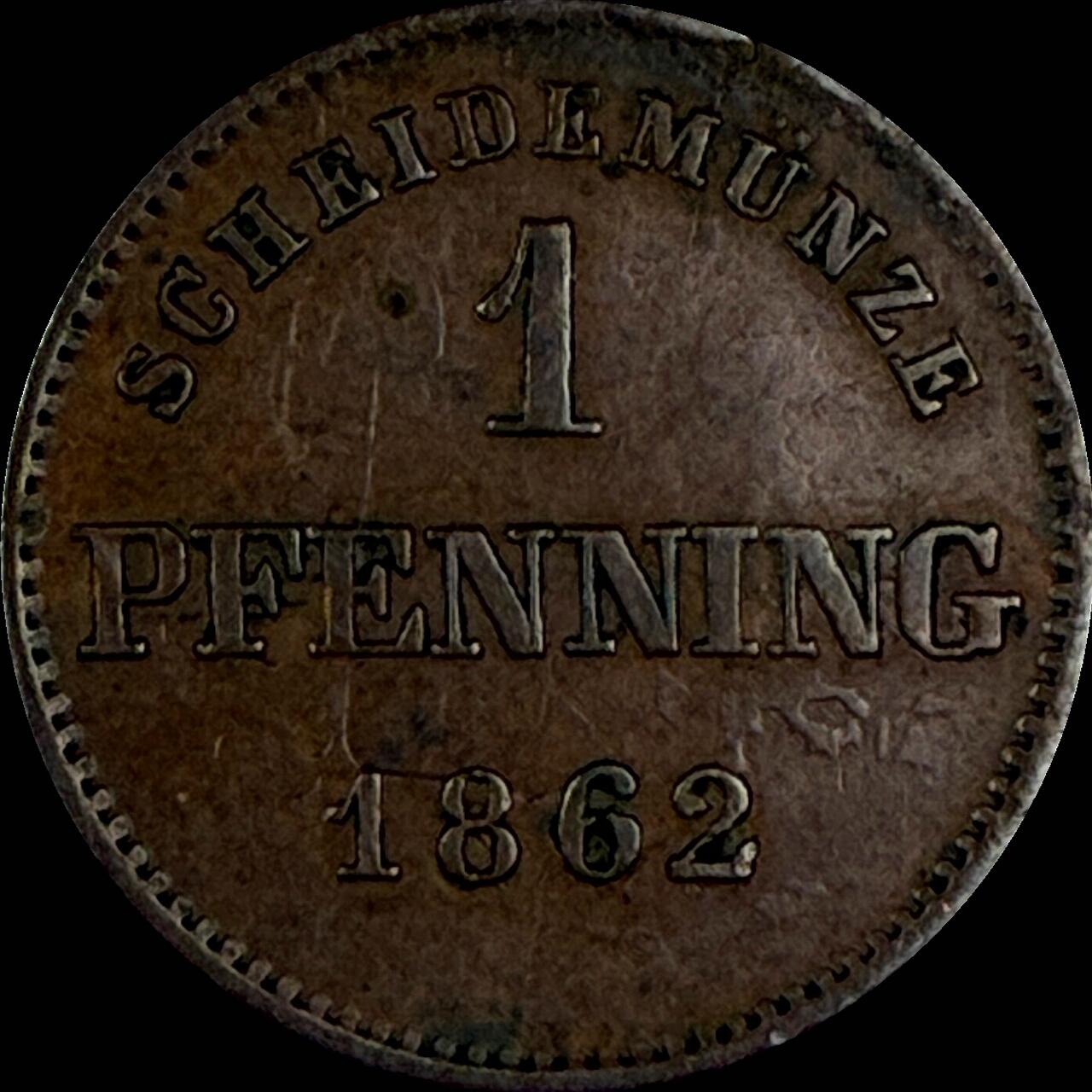 【雨安】【直播拍卖】【世界币章118期-裸币】2025-12-05 周五 19:30 保真 [裸币德国] Germany 德国 德意志 巴伐利亚 1芬尼 1862年