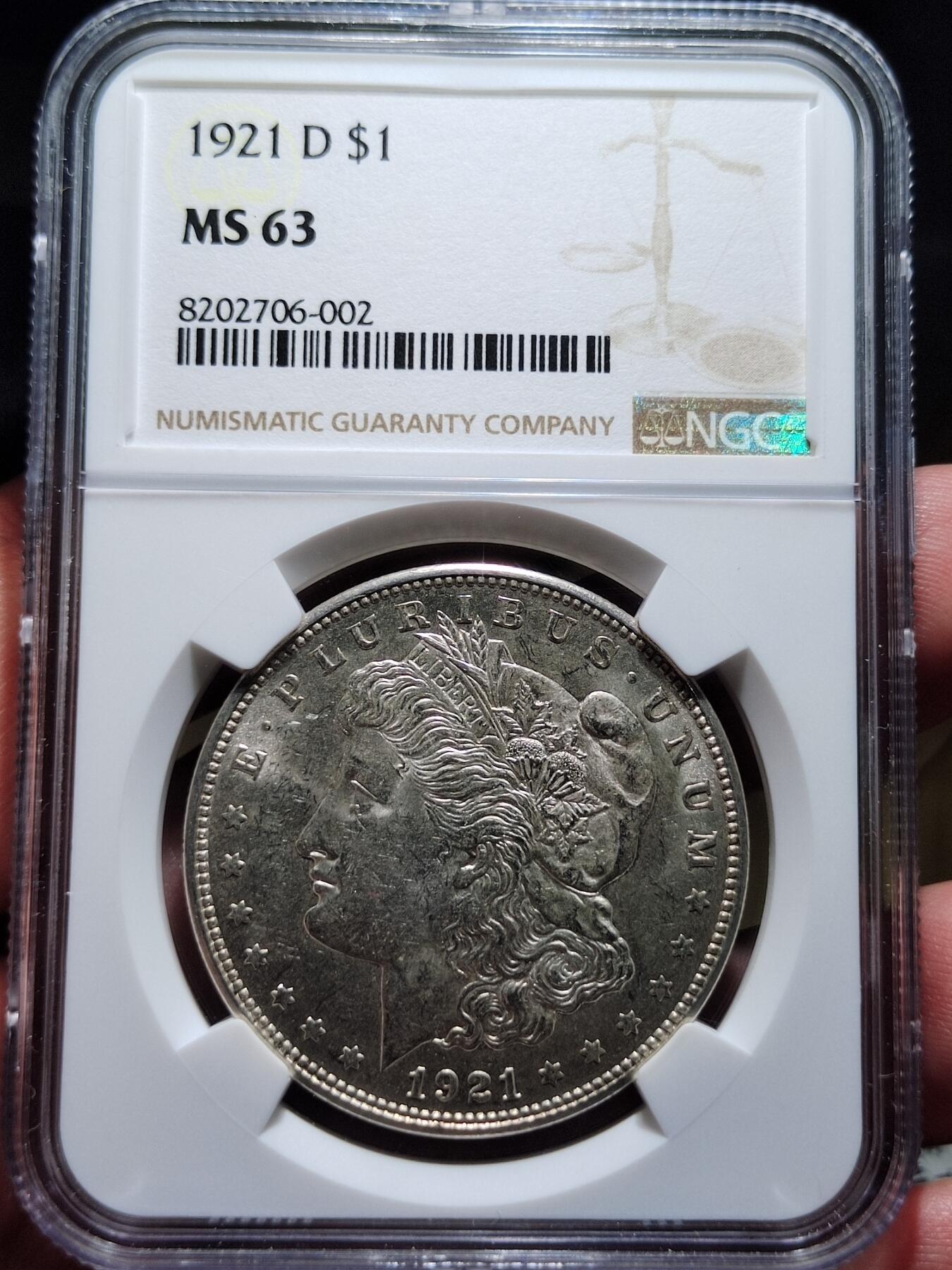 中外钱币第六场 NGC-MS63美国摩根1921年D版