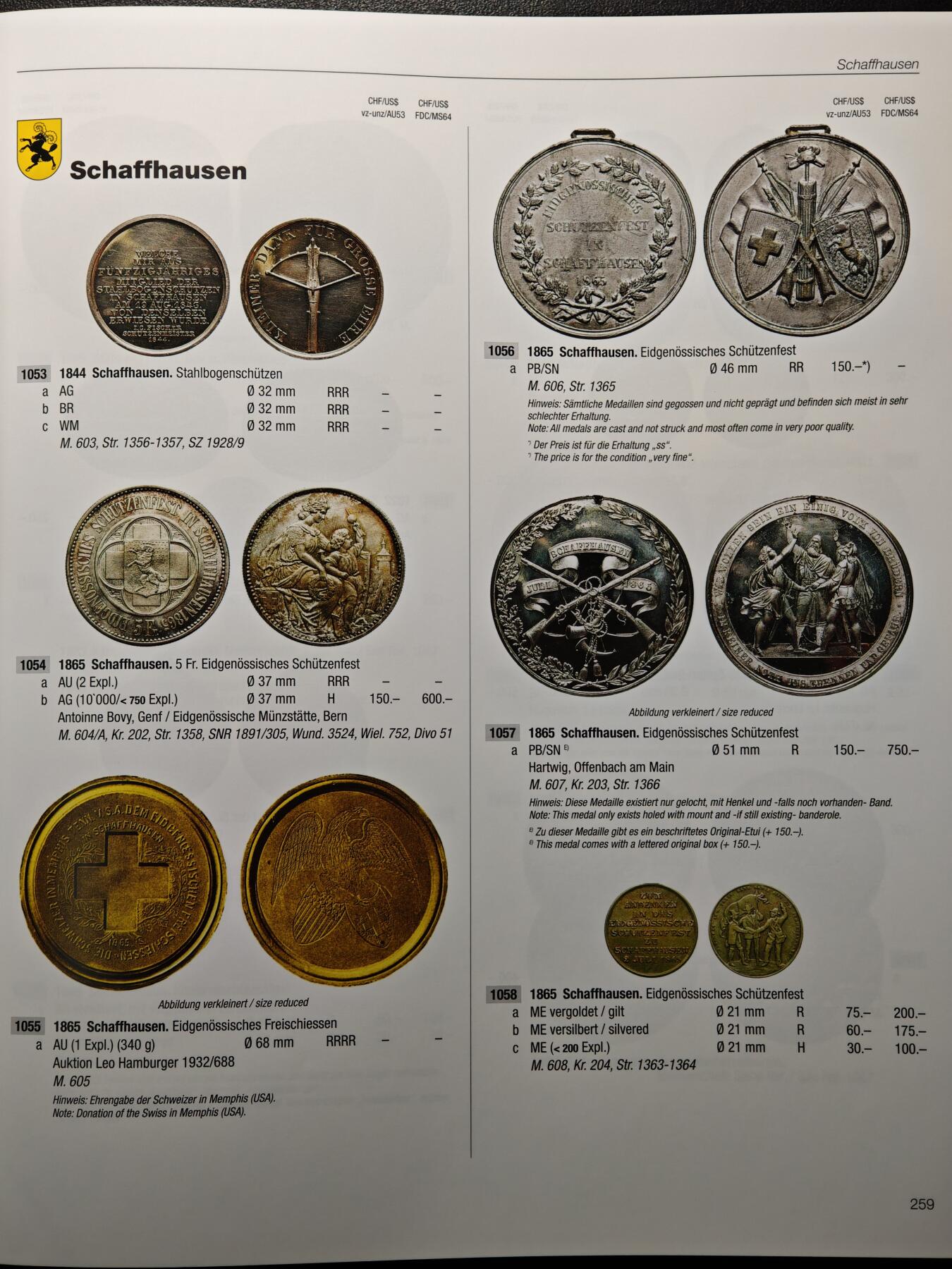 【德藏】世界币章拍卖第156期（拍品征集中~欢迎藏友联系） 97新 瑞士射击节币章目录德文版 超大开本 厚重精装硬壳 评级公司同款参考目录 全书约564页