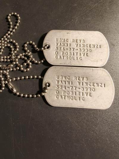 老王徽章第168期 - 美国海军陆战队狗牌一组     天主教随军神父     