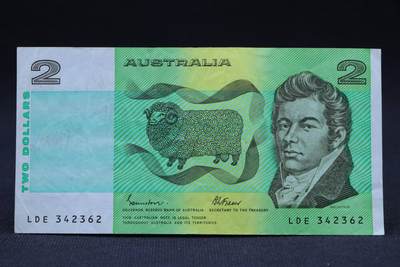 【淘币小摊】限时拍第八百二十一拍  纸币场  满百包邮可预留两周  周一统一发货  -  澳大利亚2元纸币【有折】