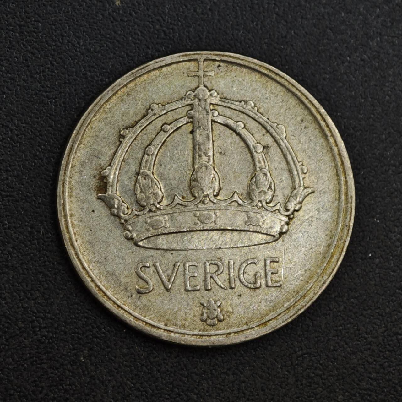 【淘币小摊】实时拍第八百一十八拍   散币小银币场   满百包邮可预留二周 每周一统一发货   瑞典1949年25欧尔银币