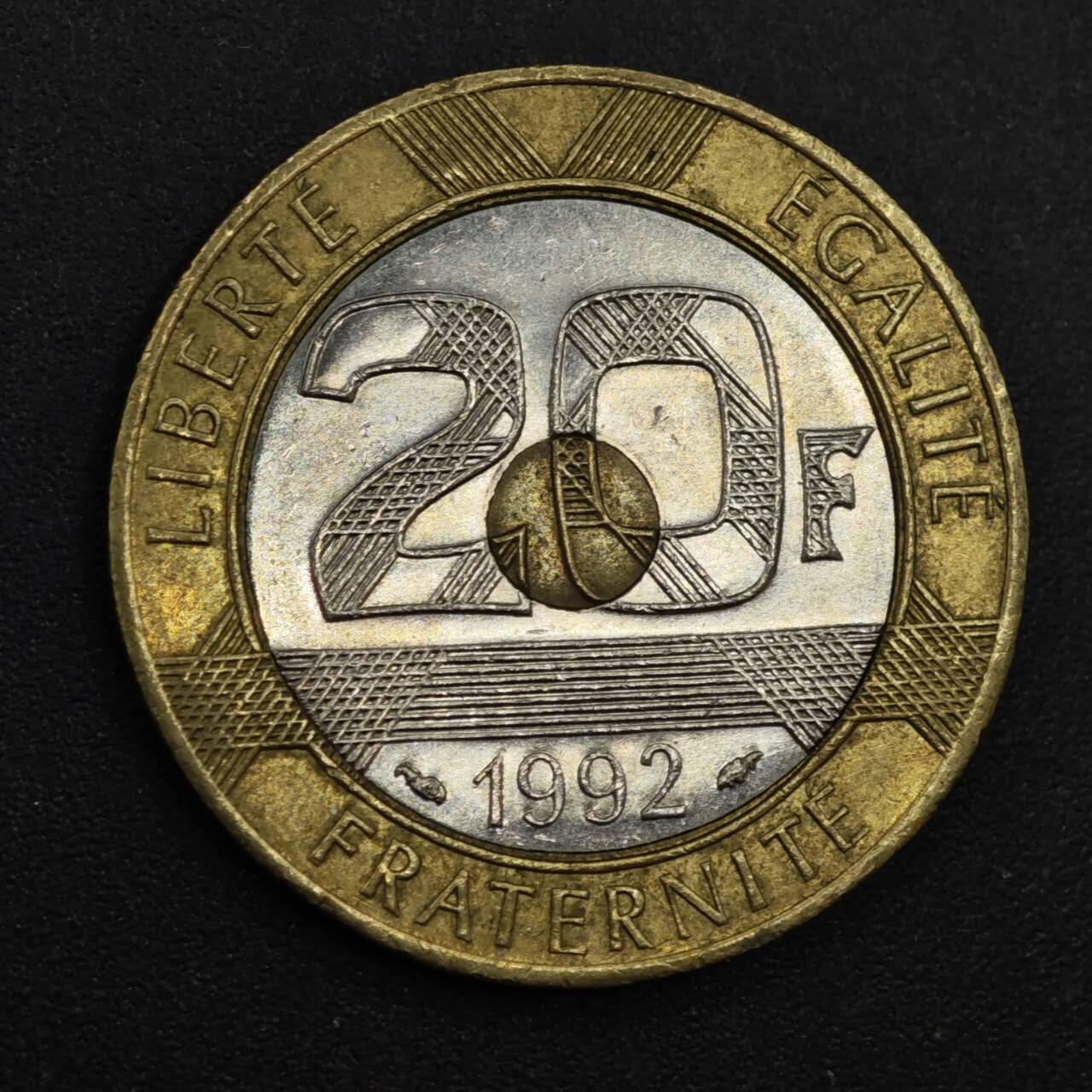 【淘币小摊】实时拍第八百一十八拍   散币小银币场   满百包邮可预留二周 每周一统一发货   法国1996年圣米歇尔山20法郎