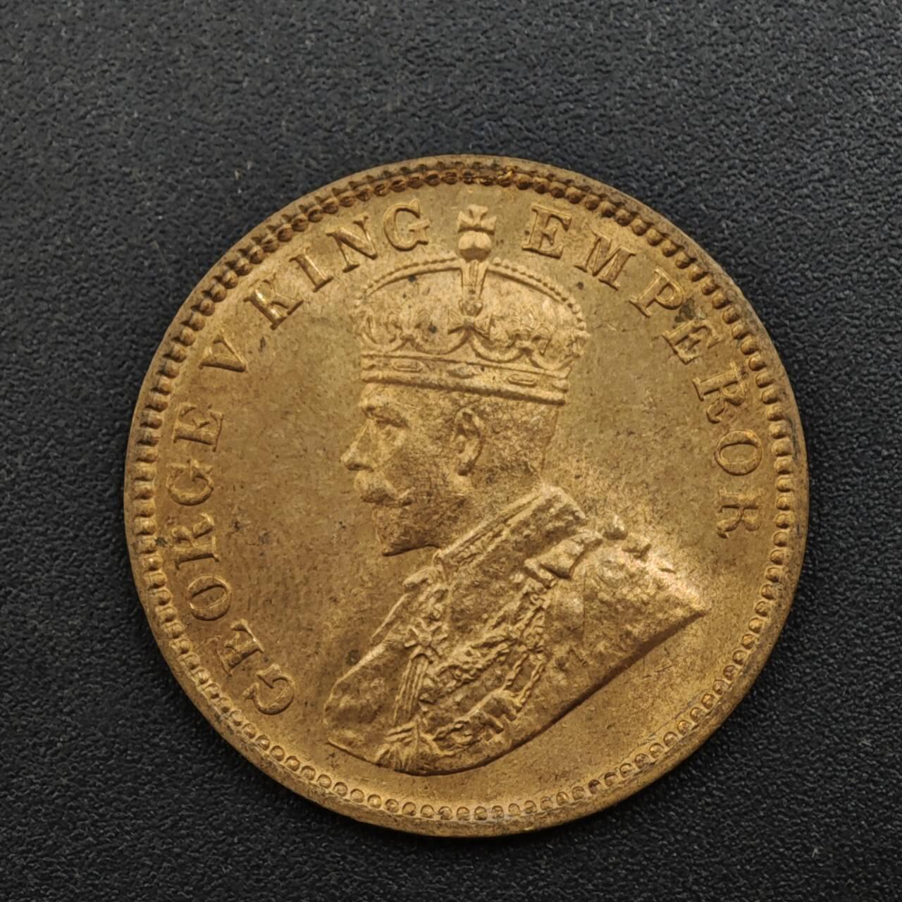 【淘币小摊】实时拍第八百一十八拍   散币小银币场   满百包邮可预留二周 每周一统一发货   印度1933年乔治五世1/4安娜铜币原光品