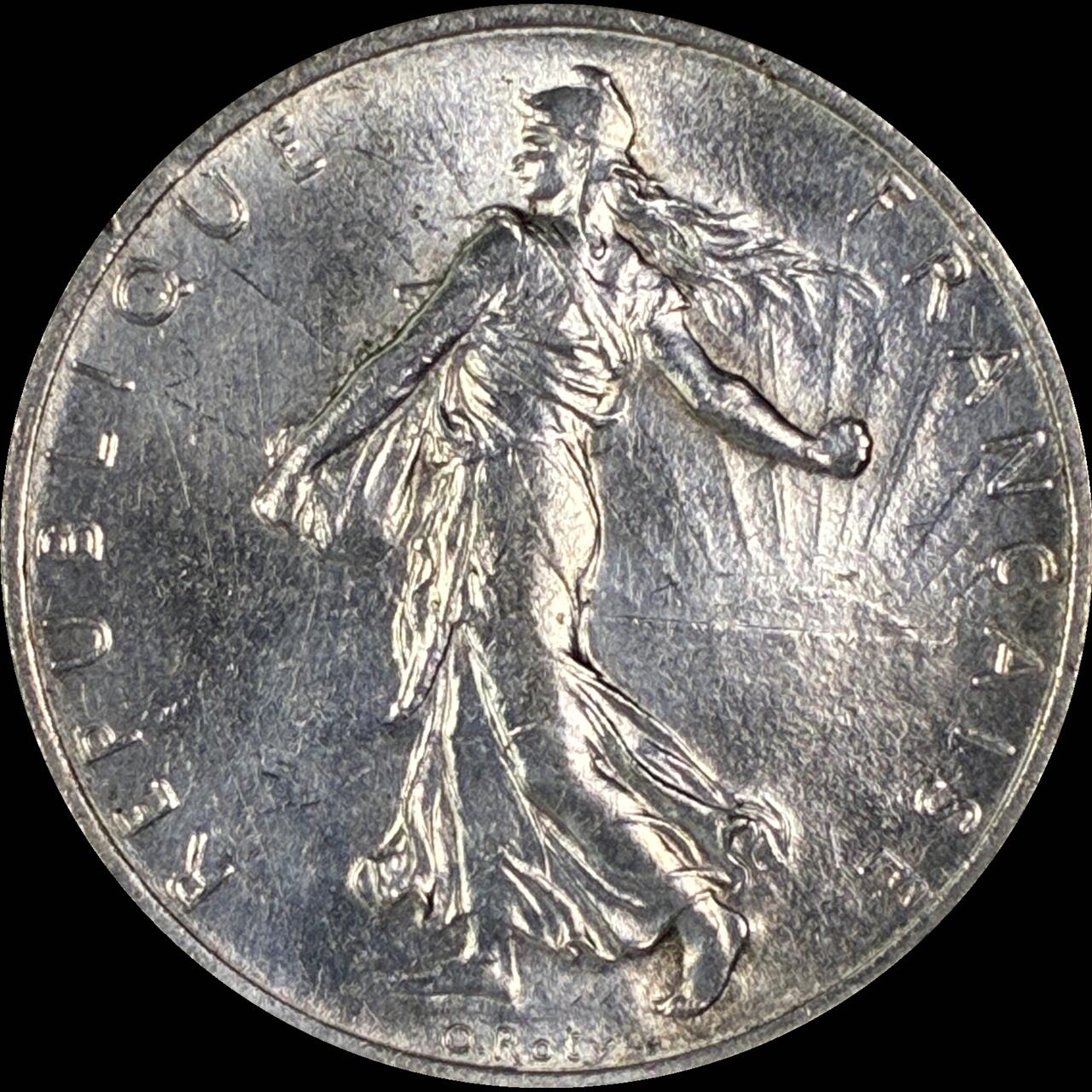 【雨安】【直播拍卖】【世界币章118期-裸币】2025-12-05 周五 19:30 保真 [裸币法国] France 法国 播种女神 2法郎 KM# 845 [10.00 g., 0.835 Silver] 1918年