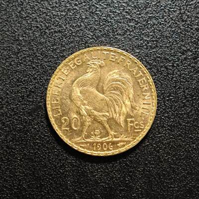 【德藏】世界币章拍卖第156期（拍品征集中~欢迎藏友联系） - 1906年 法国第三共和国20法郎金币 900金 原光十足 直径约：21.1mm；重约：6.4g