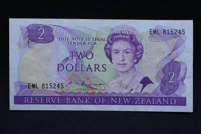 【淘币小摊】限时拍第八百二十一拍  纸币场  满百包邮可预留两周  周一统一发货  -  新西兰2镑纸币【有折】