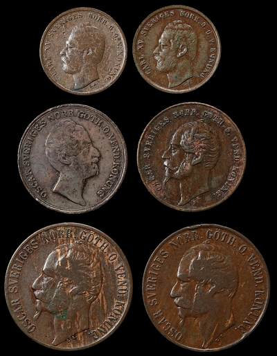 修遠堂世界钱币第九十六期 - 瑞典旧铜币一组