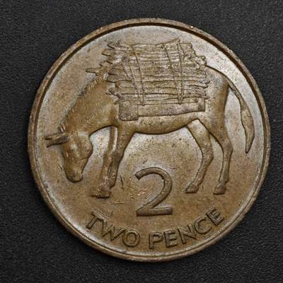 【淘币小摊】实时拍第八百一十八拍   散币小银币场   满百包邮可预留二周 每周一统一发货   - 圣赫勒拿1984年2便士毛驴铜币