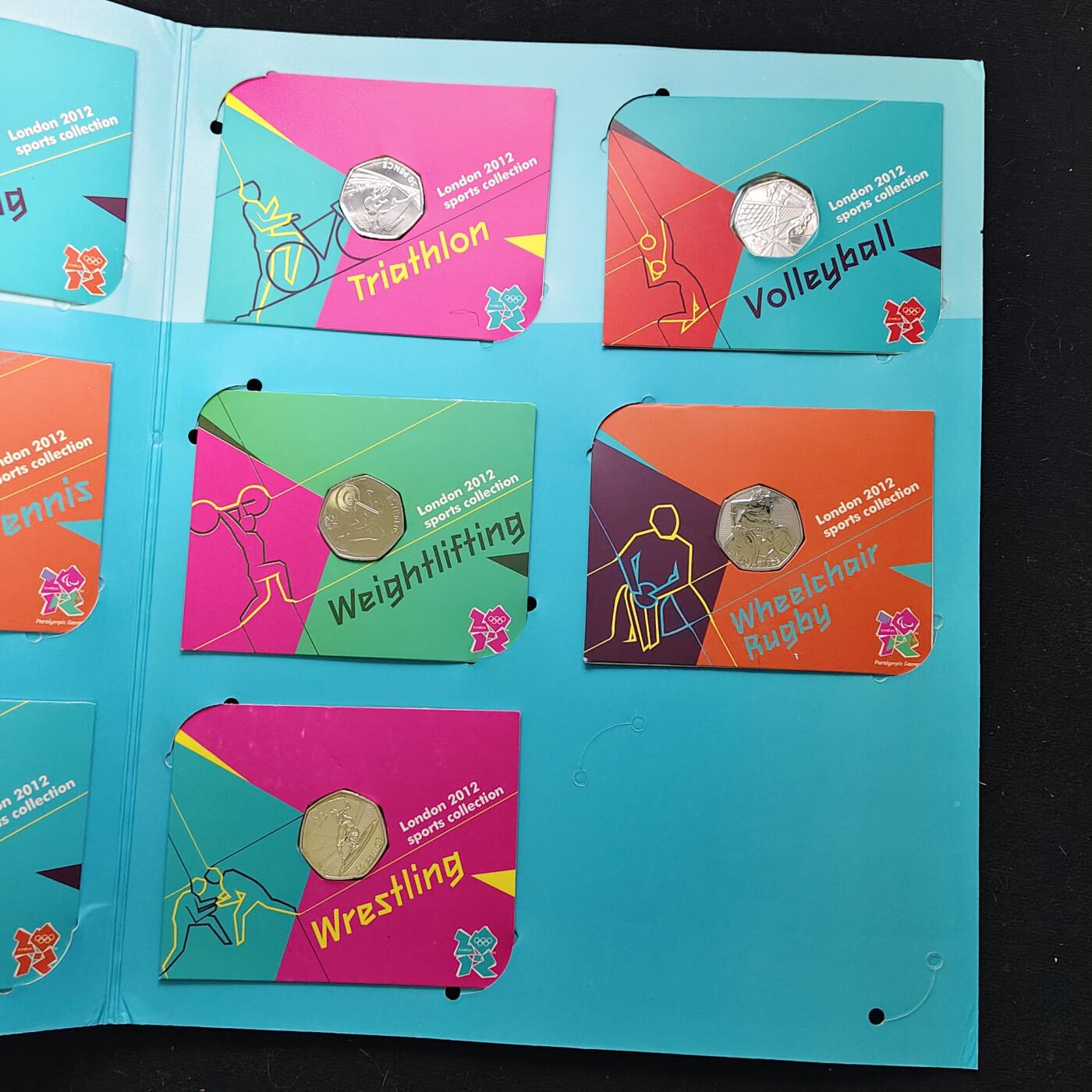 【全场包邮】纯粹捡漏拍483场（免费代拍第20场） 英国2012年50便士伦敦奥运会纪念币官方29枚卡装全套