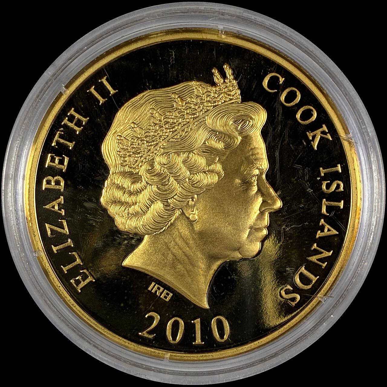 【雨安】【直播拍卖】【世界币章118期-裸币】2025-12-05 周五 19:30 保真 [现代裸币] Cook Island 库克群岛 1元 2010年 德国无忧宫 塑料盒子有破损