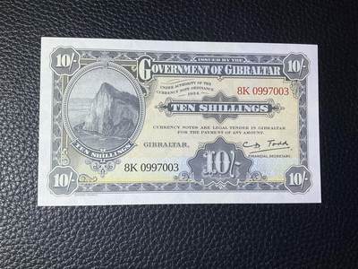 【礼羽收藏】🌏世界钱币拍卖第114期 - 直布罗陀10先令一张绝品， 官方再版 作为法定货币与50便士等值