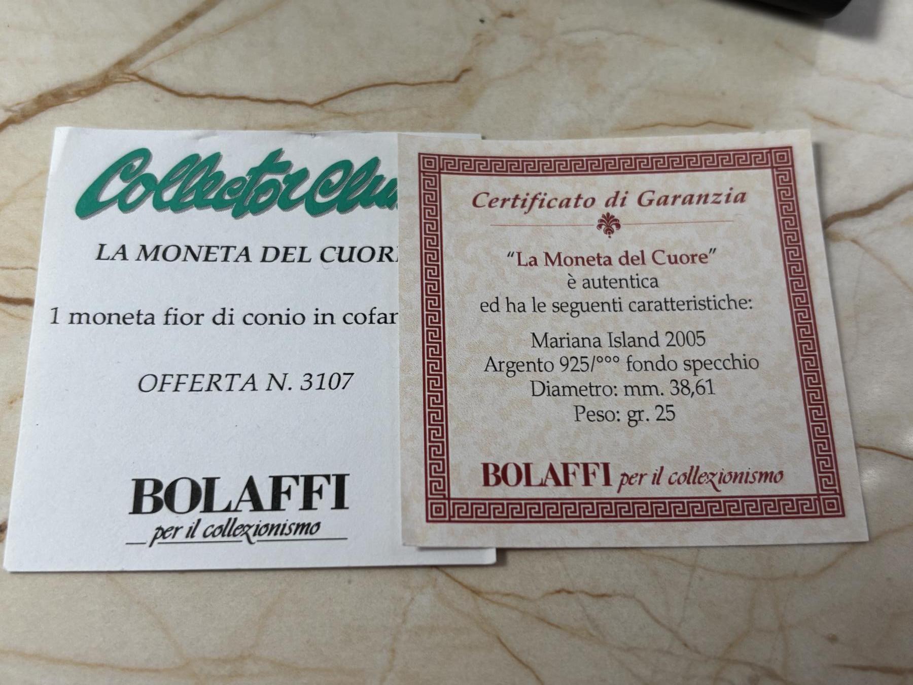 第184期拍卖 北马里亚纳2005年天使玫瑰无尽的爱精致心形彩银币，925银，25克