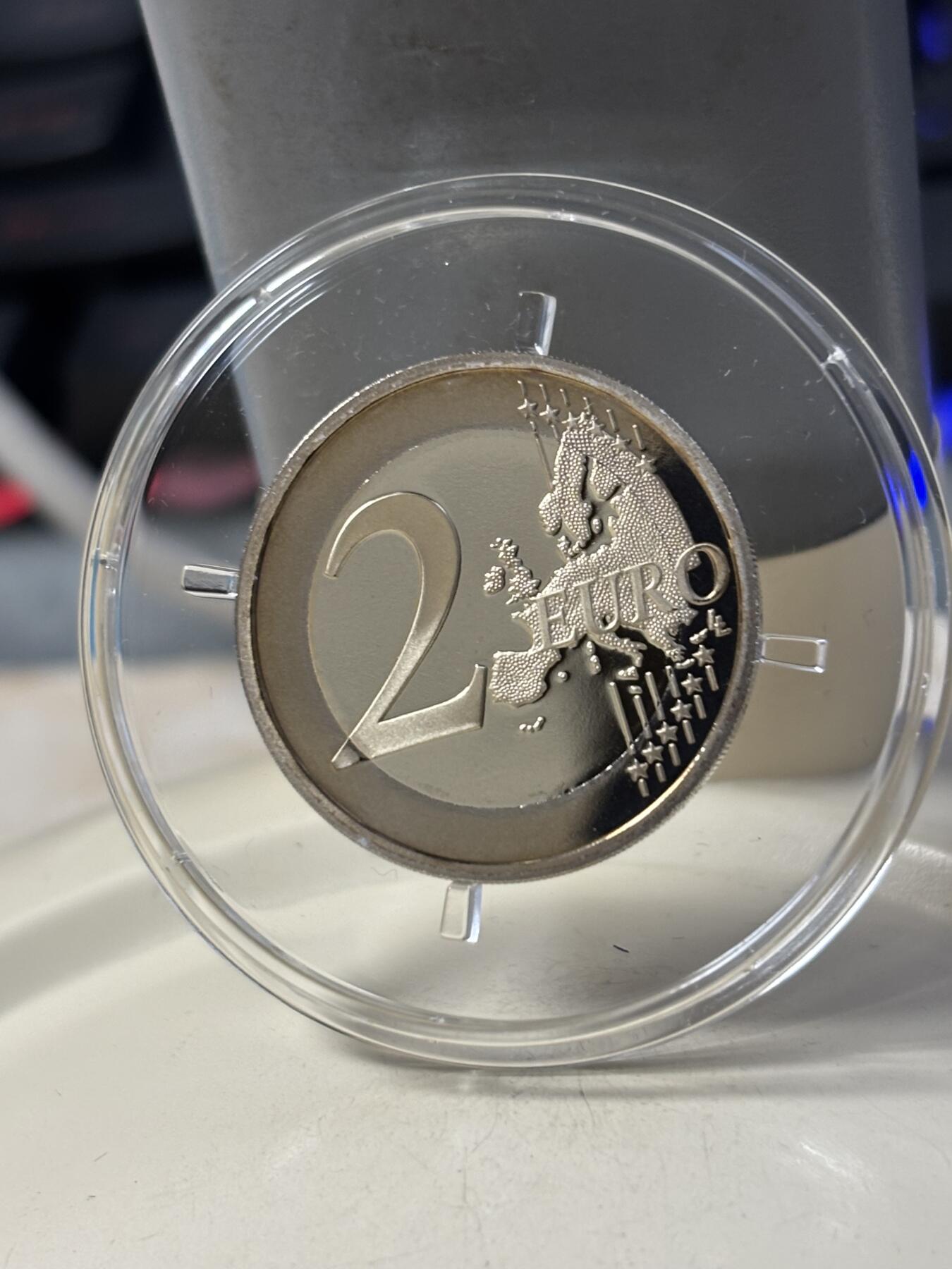 第184期拍卖 法国2017年雕塑家罗丹逝世2欧元精制双金属纪念币，发行10000枚