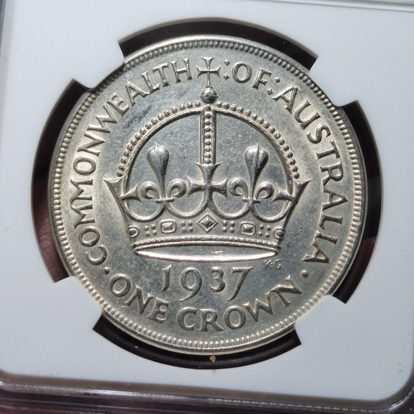 中外钱币第六场 NGC-AU53澳大利亚1937年皇冠1克朗