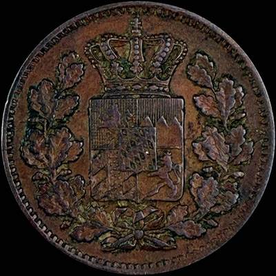 【雨安】【直播拍卖】【世界币章118期-裸币】2025-12-05 周五 19:30 保真 - [裸币德国] Germany 德国 德意志 巴伐利亚 2芬尼 1864年