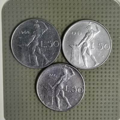 2025年第132场各国散币拍卖（总第132场） - 意大利50里拉3枚