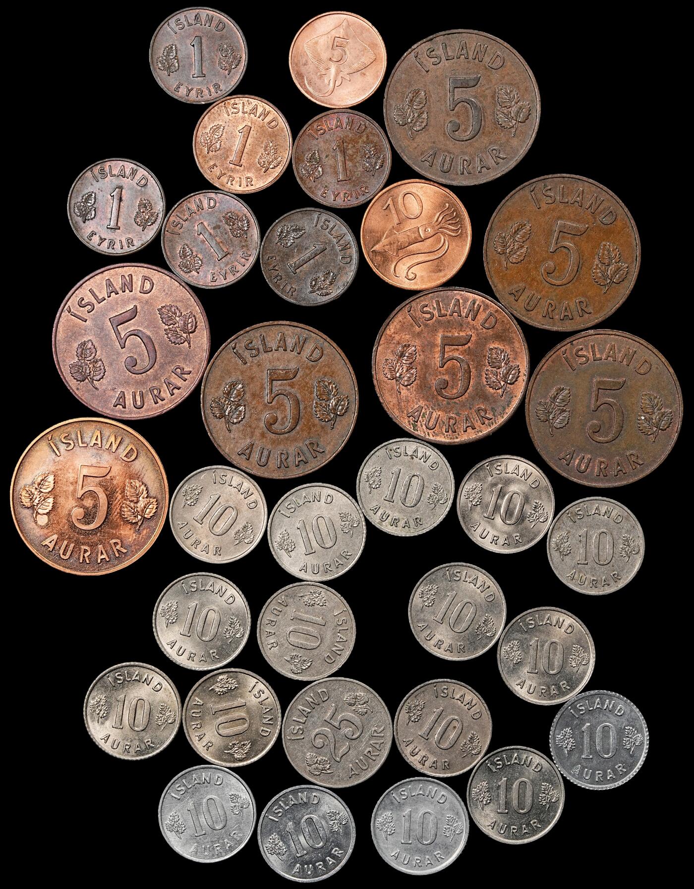 修遠堂世界钱币第九十六期 冰岛现代币一组 基本都未流通 含一枚精制币 每一枚都不重复