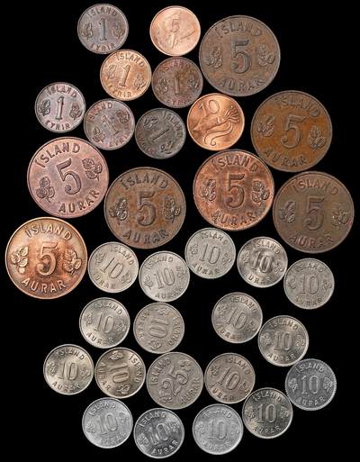 修遠堂世界钱币第九十六期 - 冰岛现代币一组 基本都未流通 含一枚精制币 每一枚都不重复