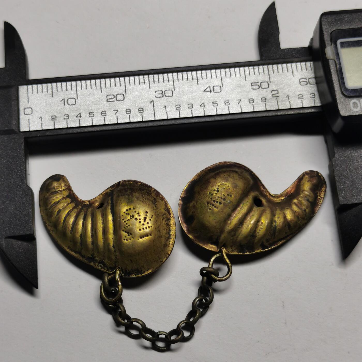 杂件专场86期 清代老银鎏金福寿一对