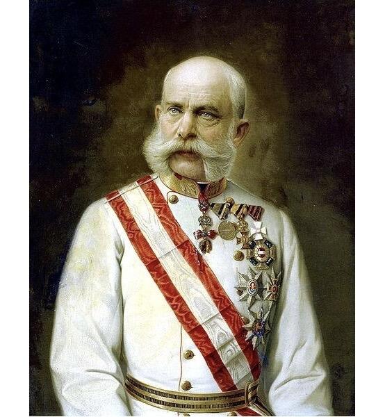 奥匈帝国一战发动者约瑟夫一世+鹰徽 精制大镀银章 40MM