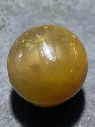 精美蒙料鸡油黄冻料战国红玛瑙圆珠一个，， - 精美蒙料鸡油黄冻料战国红玛瑙圆珠一个，，