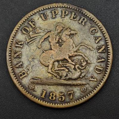 【淘币小摊】实时拍第八百一十八拍   散币小银币场   满百包邮可预留二周 每周一统一发货   - 上加拿大1857年马剑一便士铜币代币