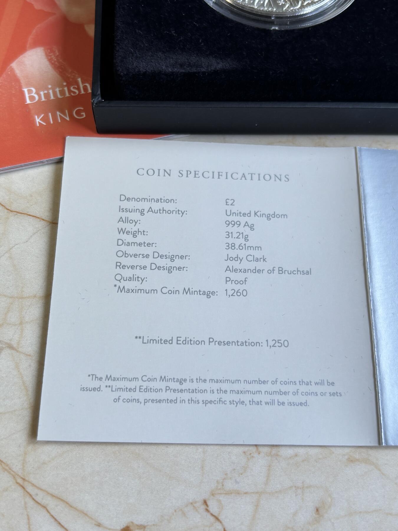 第184期拍卖 英国2022年帝王系列1亨利七世国王1盎司纪念银币，999银，发行1250枚