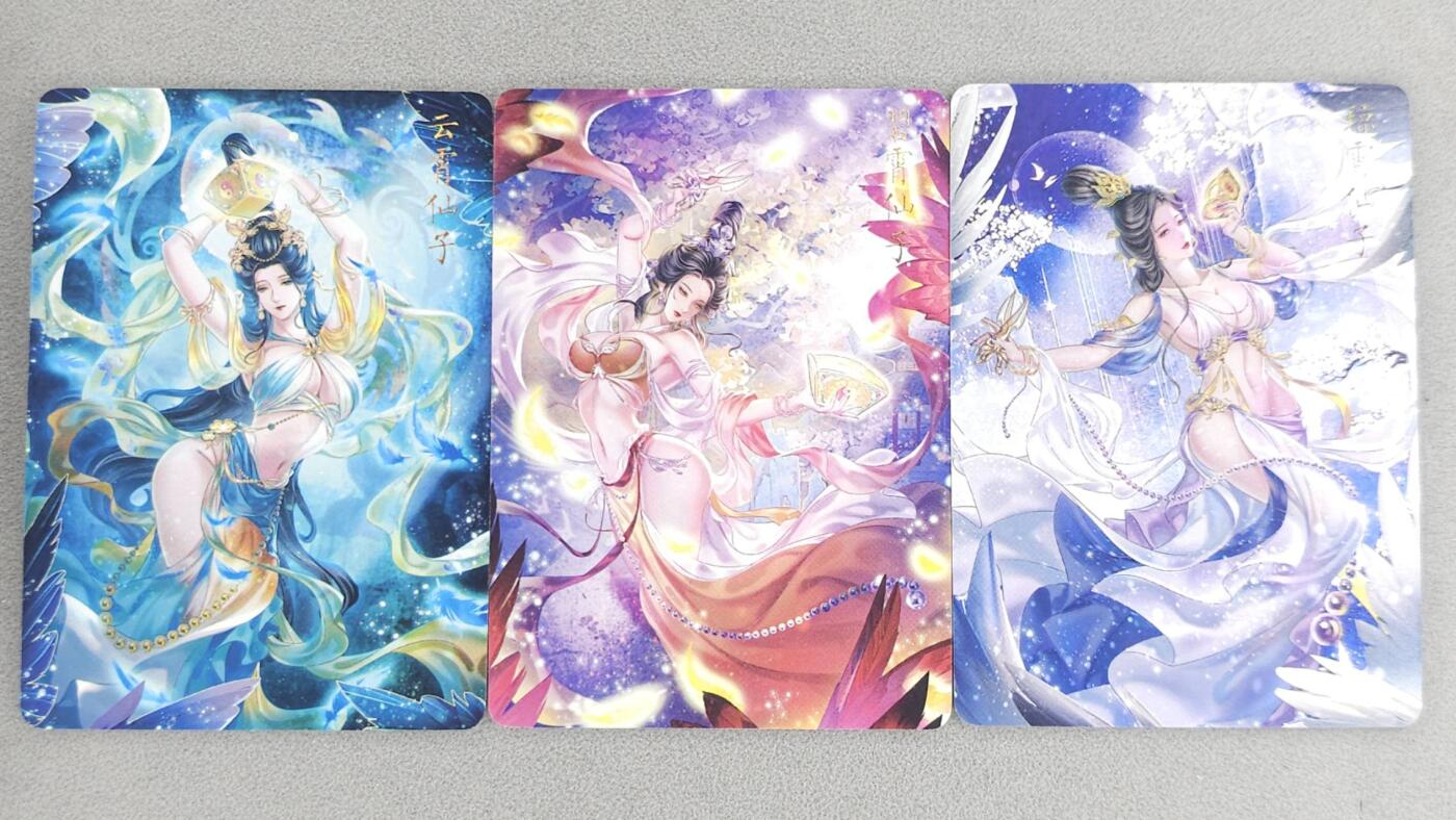 龙虎卡牌六六场 （无佣金，周六结拍，欢迎送拍） 冷烫普卡3张 燎原焱卡 玲姐-三霄娘娘