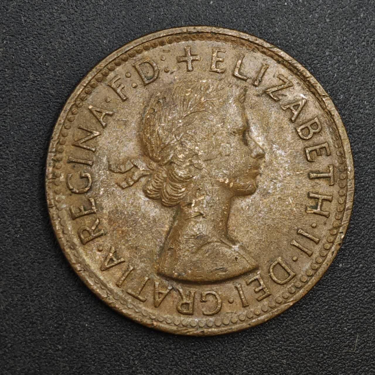 【淘币小摊】实时拍第八百一十八拍   散币小银币场   满百包邮可预留二周 每周一统一发货   澳大利亚1960年半便士袋鼠铜币