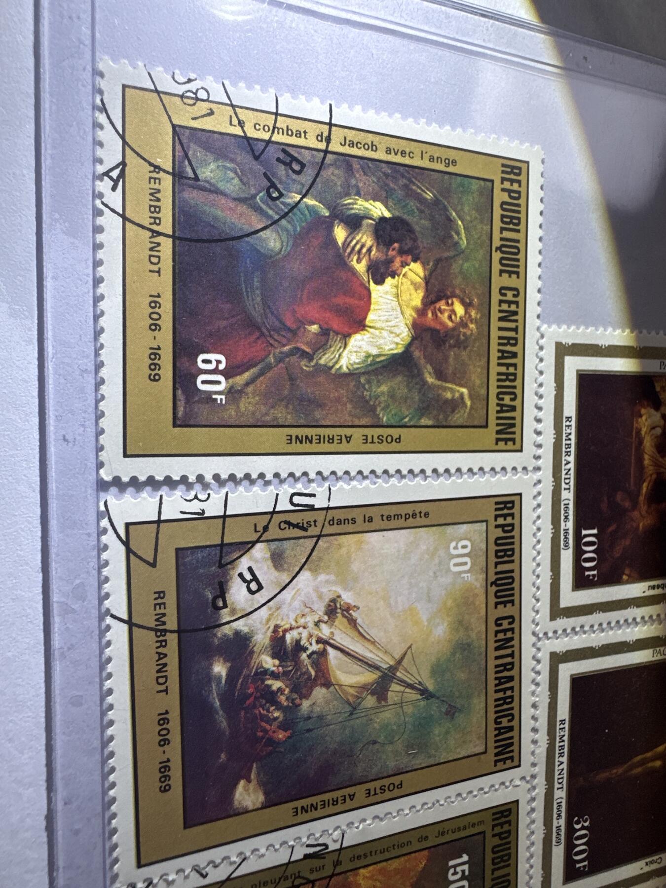 12.6邮票专场 中非1981年-1983年伦勃朗的画作7全