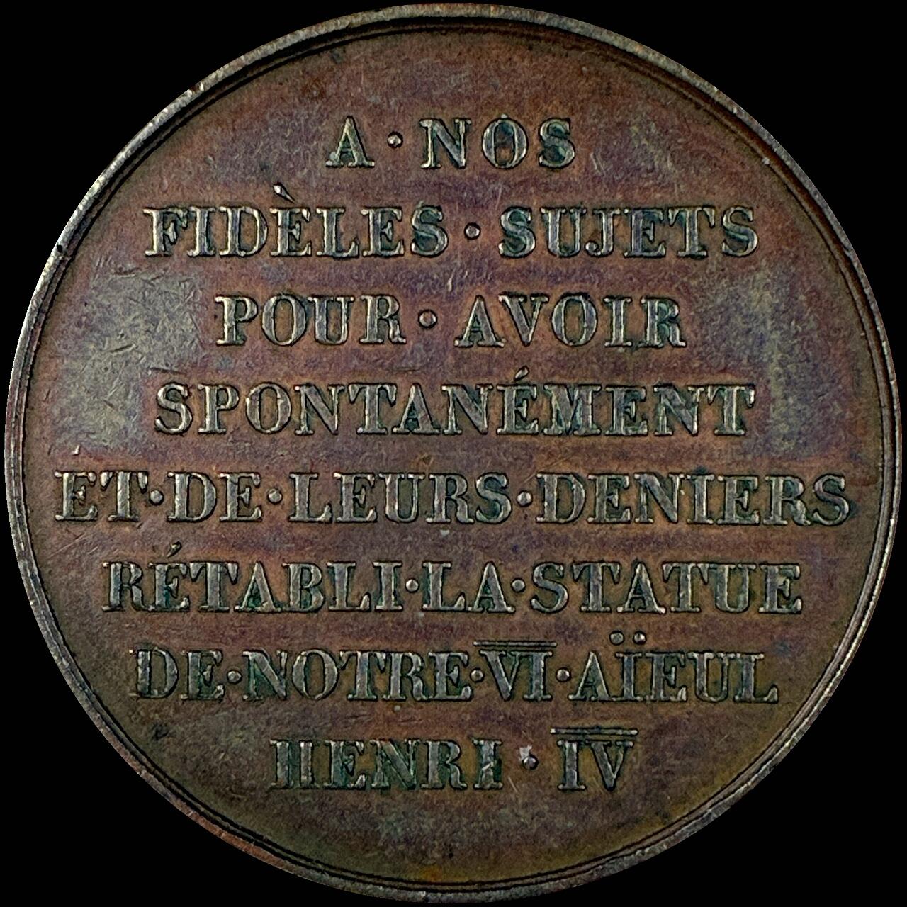 【雨安】【直播拍卖】【世界币章118期-裸币】2025-12-05 周五 19:30 保真 [章] France 章 法国 19世纪 亨利五世和路易十八 铜章 32mm