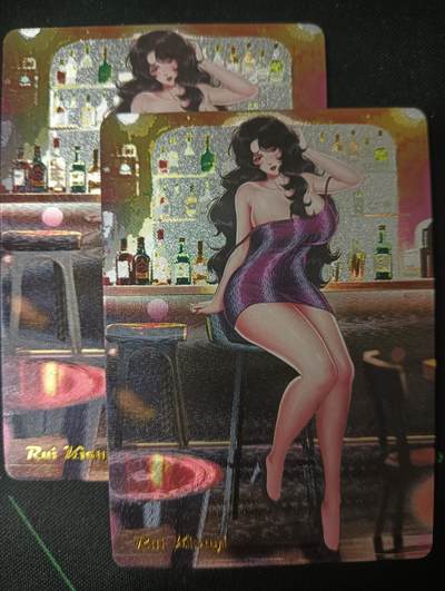 花开卡拍第61期（3月7号周六截拍，品控勿拍!!!拍品不寄存，运费5元（新疆需补运费差价或顺丰到付），自制卡难免瑕疵，可能存在轻微撞角爆边等出厂瑕疵，品控介意勿拍！） - 逍遥文创 动漫同人原创女神 来生泪 两渐变 粗闪