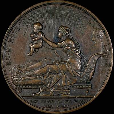 【雨安】【直播拍卖】【世界币章118期-裸币】2025-12-05 周五 19:30 保真 - [章] France 章 法国 1820年 亨利五世诞生 铜章 38mm