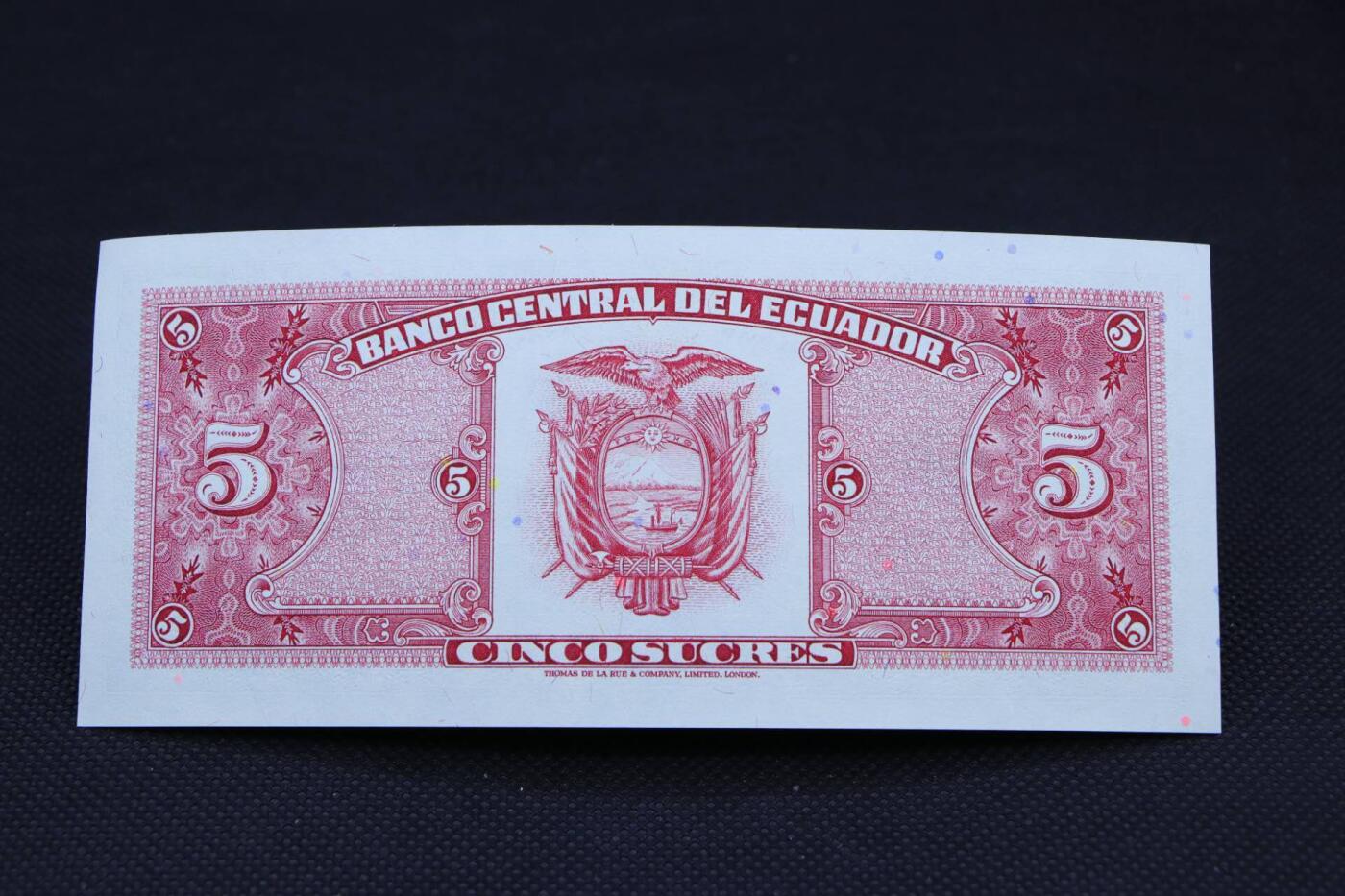 【淘币小摊】限时拍第八百二十一拍  纸币场  满百包邮可预留两周  周一统一发货   厄瓜多尔1988年5苏纸币