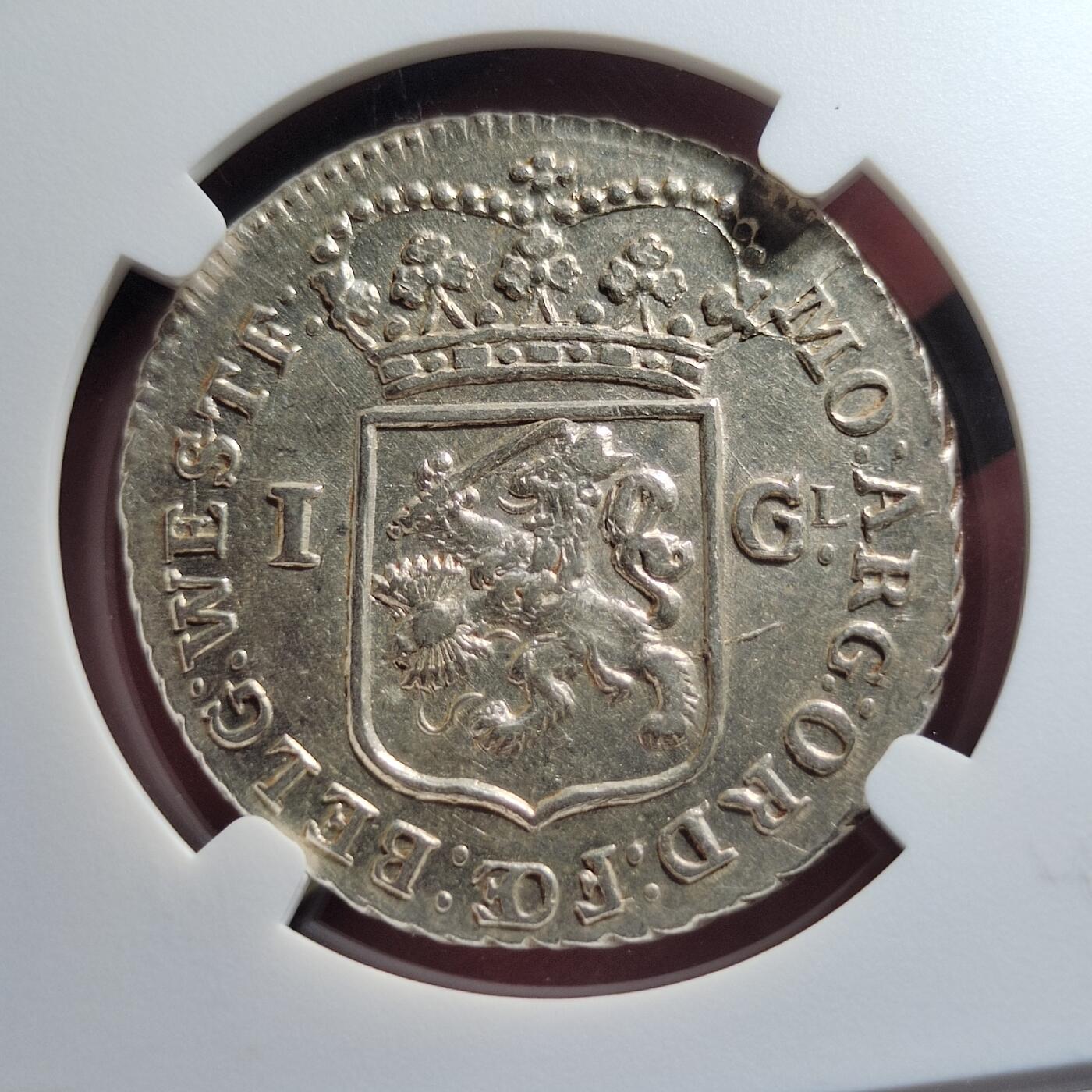 中外钱币第六场 NGC-MS61 荷兰1793年弗里斯兰1盾