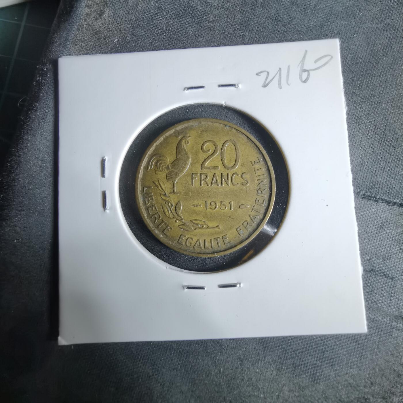 沼泽如烟--第921场 法国1951年20法郎