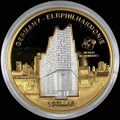 【雨安】【直播拍卖】【世界币章118期-裸币】2025-12-05 周五 19:30 保真 - [现代裸币] Cook Island 库克群岛 1元 2010年 德国易北爱乐音乐厅