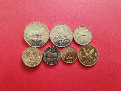 【云涧收藏】第八十二场 - 福克兰群岛1987年套币，UNC