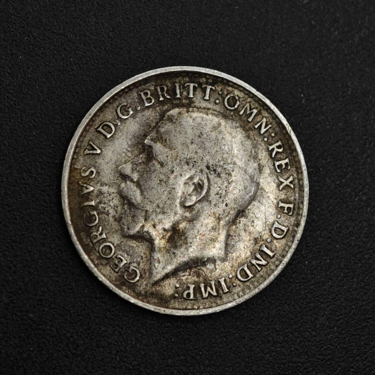 【淘币小摊】实时拍第八百一十八拍   散币小银币场   满百包邮可预留二周 每周一统一发货   英国1919年乔治五世3便士银币