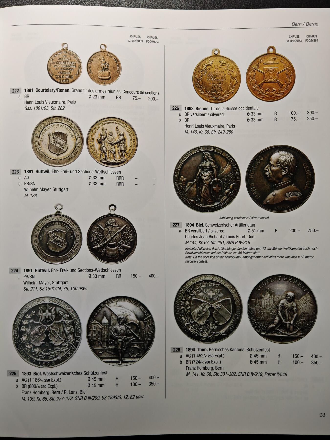 【德藏】世界币章拍卖第156期（拍品征集中~欢迎藏友联系） 97新 瑞士射击节币章目录德文版 超大开本 厚重精装硬壳 评级公司同款参考目录 全书约564页