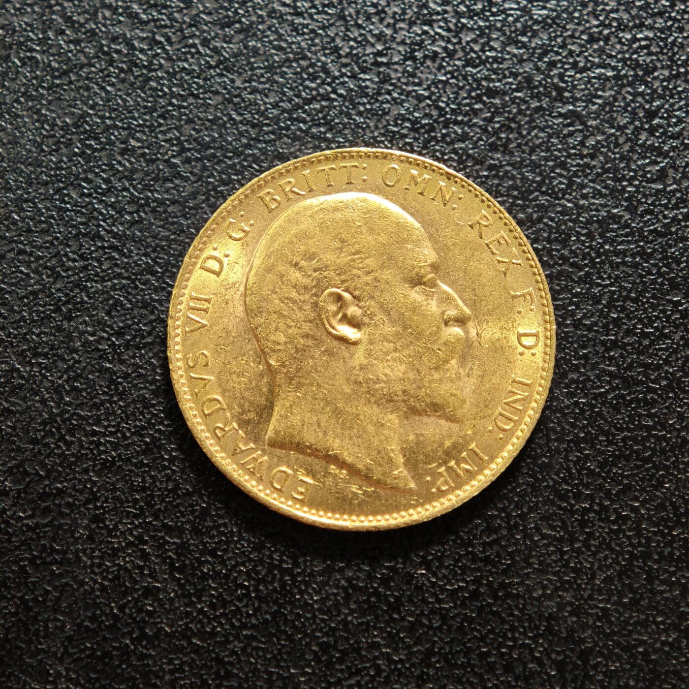 【德藏】世界币章拍卖第156期（拍品征集中~欢迎藏友联系） 1910年 英国索维林金币 917金 原光十足 直径约：21.9mm；重约：8g