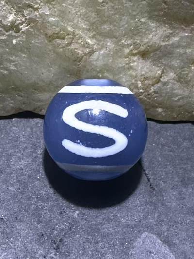 仅此一颗，精美藏传蓝玉髓金钱钩天珠一颗 - 仅此一颗，精美藏传蓝玉髓金钱钩天珠一颗