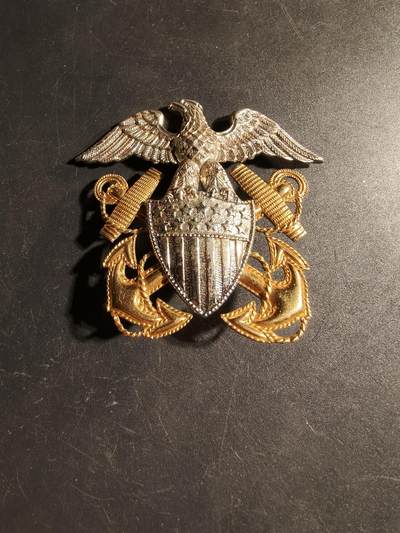 老王徽章第168期 - 美国海军大檐帽帽徽    包10k金    名厂Viking 制造