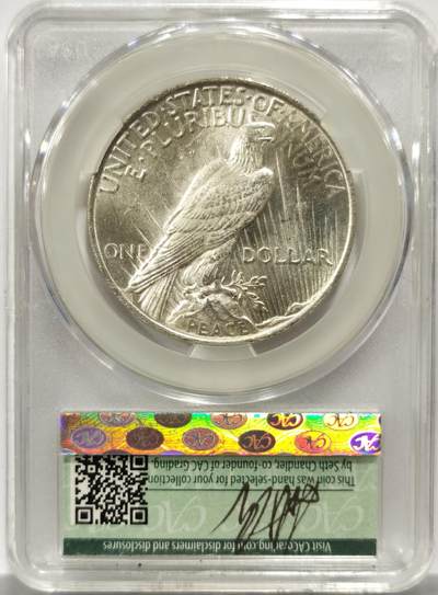博洋堂世界钱币拍卖第150期（全场包邮） CAC MS64 美国1923年和平大银币，少见的CAC评级盒
